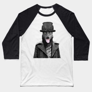 Goth Black Dog Baseball T-Shirt